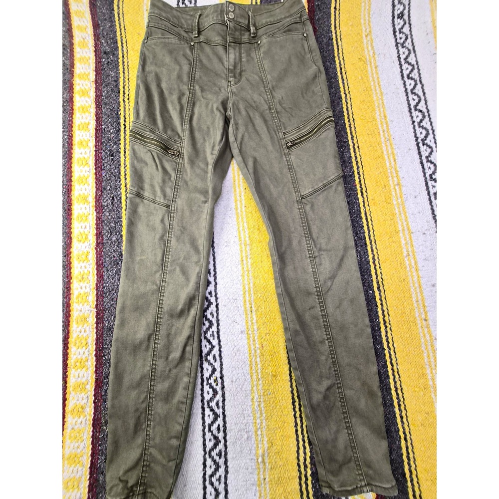 White House Black Market Womens Skinny Ankle Pants High Rise Stretch Green 4L